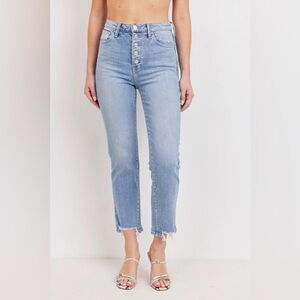 Just Black Denim High Rise Vintage Button Down Straight Leg Jeans Sz 30 BP348J